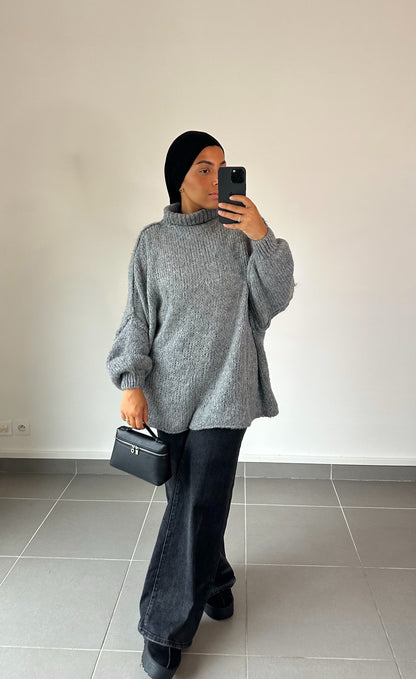 Pull lena long gris