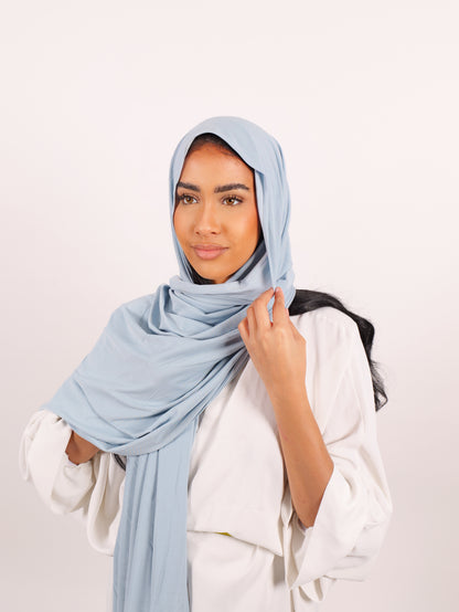 Hijab jersey premium bleu clair