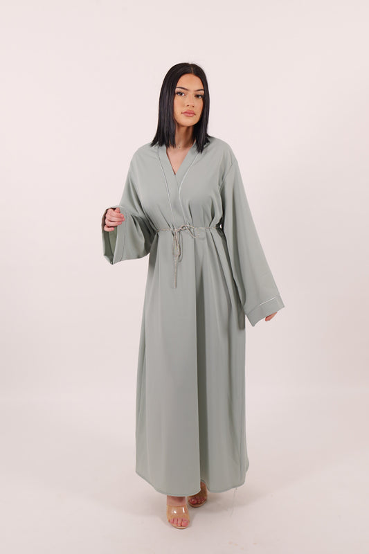 Abaya strass bleu clair