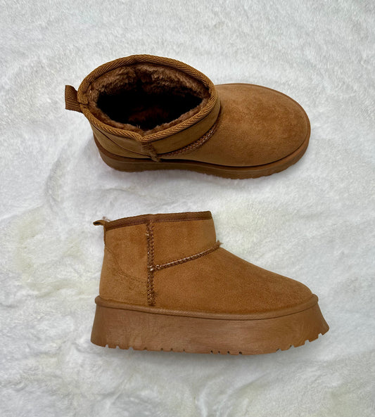 Boots platforme camel