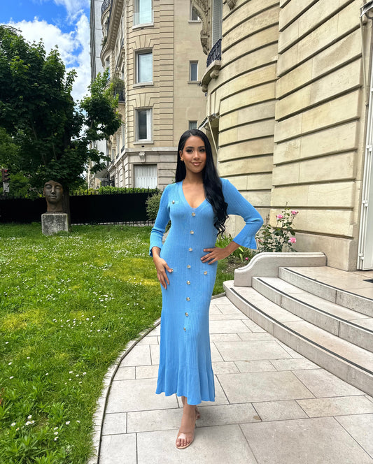 Robe Sandrine bleu ciel