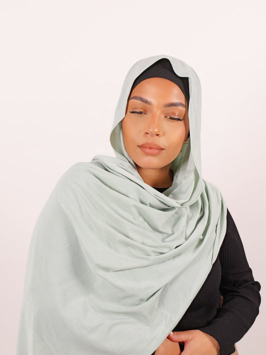 Hijab jersey premium vert d'eau