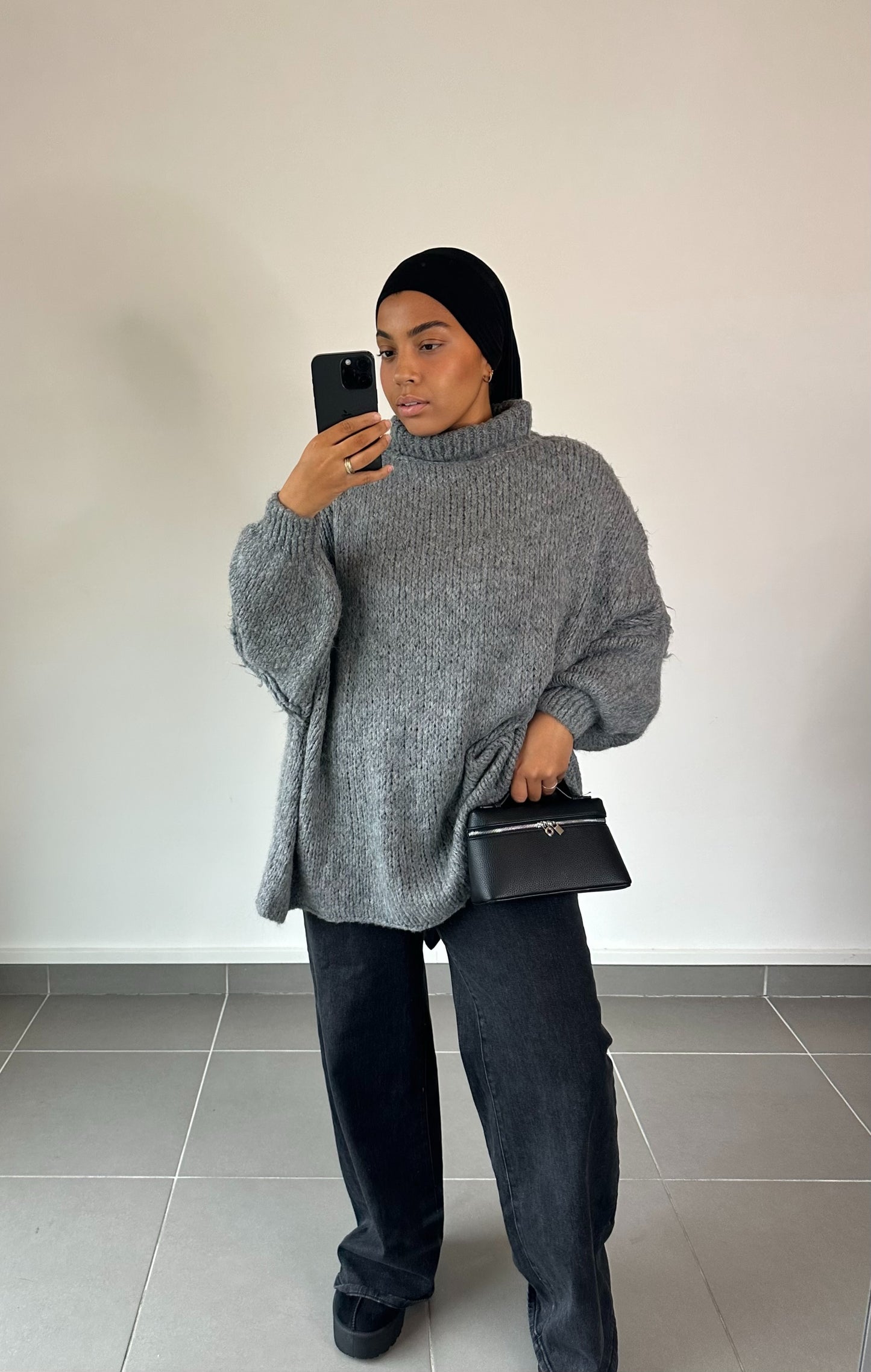 Pull lena long gris